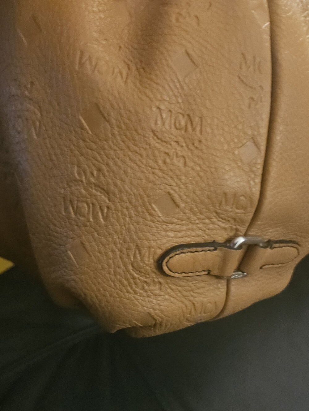 MCM Tan Leather Drawstring Shoulder Bag - Picture 5 of 9